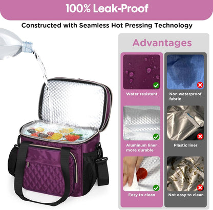 Expandable Lunch Box Insulated Leakproof Cooler Bag Work Outdoor