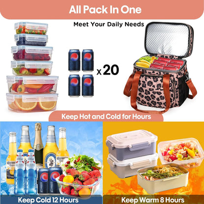 Expandable Lunch Box Insulated Leakproof Cooler Bag Work Outdoor