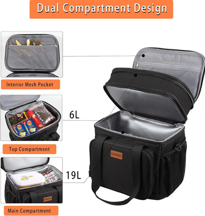 Expandable Lunch Box Insulated Leakproof Cooler Bag Work Outdoor