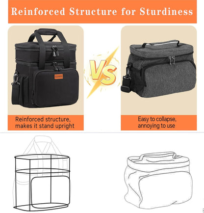 Expandable Lunch Box Insulated Leakproof Cooler Bag Work Outdoor