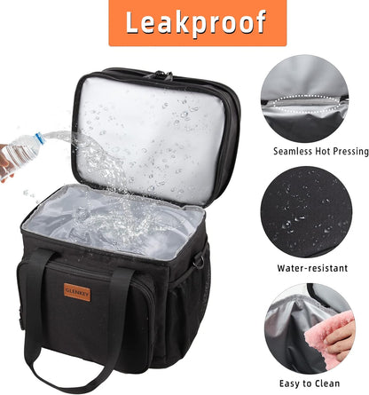 Expandable Lunch Box Insulated Leakproof Cooler Bag Work Outdoor