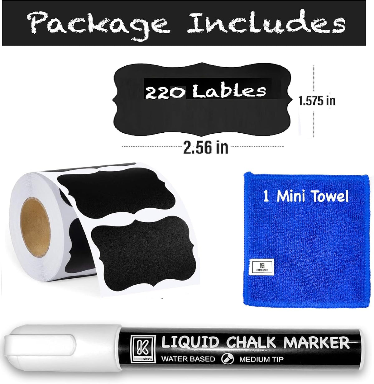 Chalkboard Labels for Jars, 162pcs Waterproof Reusable Stickers with Marker