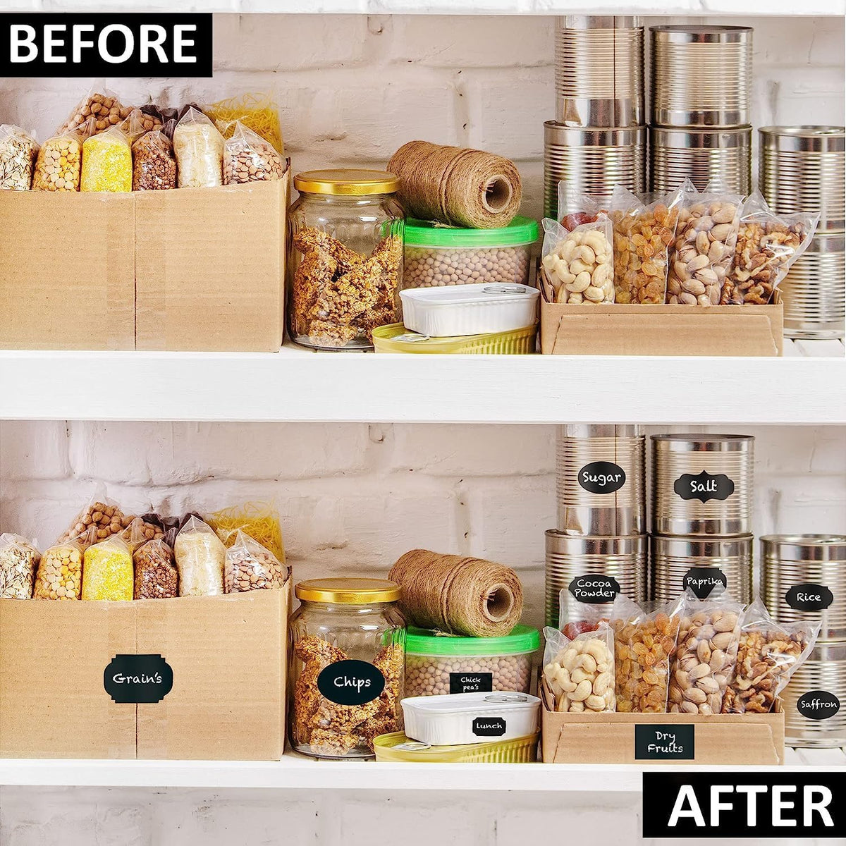 Chalkboard Labels for Jars, 162pcs Waterproof Reusable Stickers with Marker
