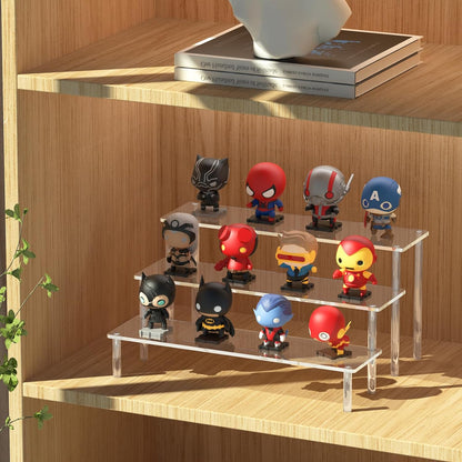 Acrylic Display Risers, 3 Tier Perfume Organizer, Clear Cupcake Stand | Large Shelf Risers for Figures, Dessert Shelves for Party, Display Holder for Decoration and Organizer