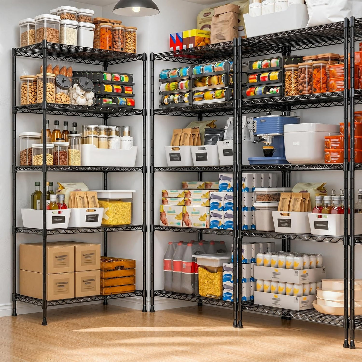 5-Tier 1010LBS Adjustable Narrow Storage Shelves, for Kitchen