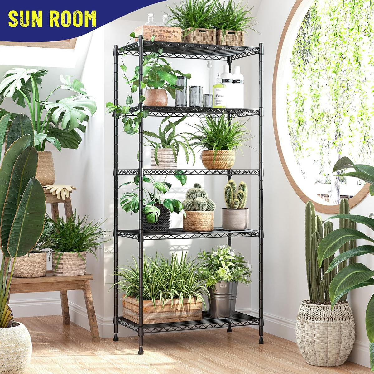 5-Tier 1010LBS Adjustable Narrow Storage Shelves, for Kitchen