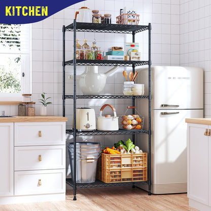 5-Tier 1010LBS Adjustable Narrow Storage Shelves, for Kitchen