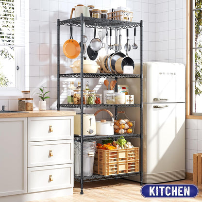 5-Tier 1010LBS Adjustable Narrow Storage Shelves, for Kitchen