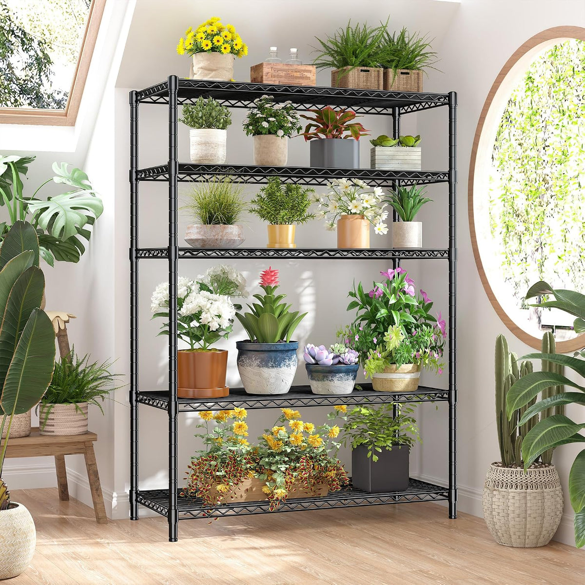 5-Tier 1010LBS Adjustable Narrow Storage Shelves, for Kitchen