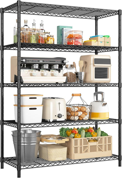 5-Tier 1010LBS Adjustable Narrow Storage Shelves, for Kitchen