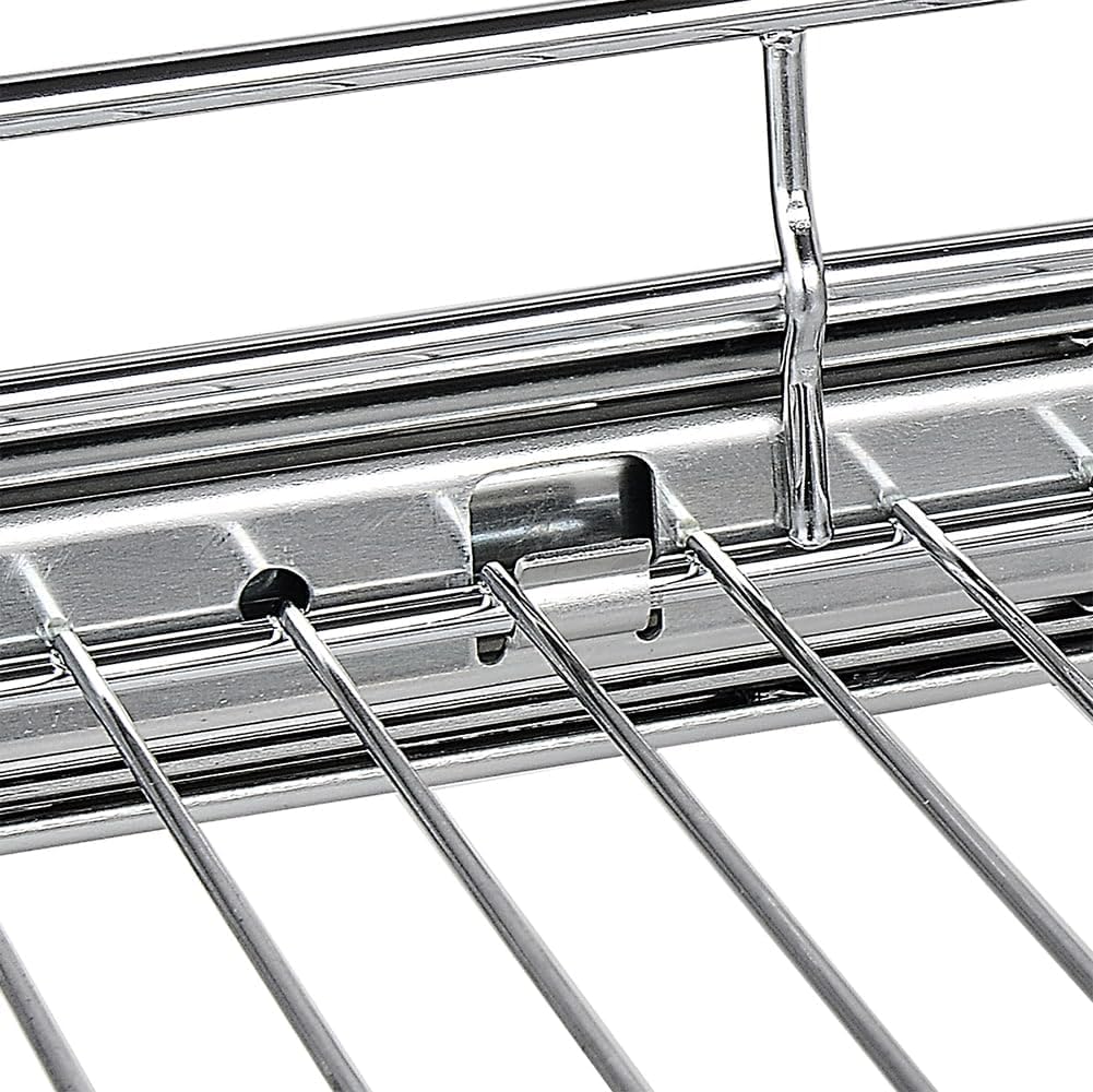 Pull Out Cabinet Organizer 2 Pack (12" W x 21" D), Pull out Shelves 1 Tier, Cabinet Slide Out Shelves for Base Cabinet Organization in Kitchen Bathroom Pantry, Bottom Mount, Chrome Finish
