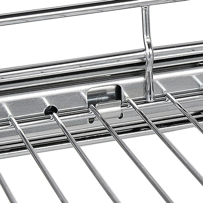 Pull Out Cabinet Organizer 2 Pack (12" W x 21" D), Pull out Shelves 1 Tier, Cabinet Slide Out Shelves for Base Cabinet Organization in Kitchen Bathroom Pantry, Bottom Mount, Chrome Finish