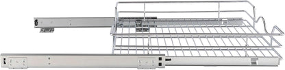 Pull Out Cabinet Organizer 2 Pack (12" W x 21" D), Pull out Shelves 1 Tier, Cabinet Slide Out Shelves for Base Cabinet Organization in Kitchen Bathroom Pantry, Bottom Mount, Chrome Finish