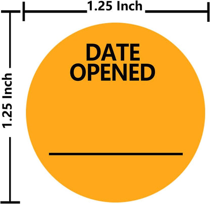 1000 Pcs Date Opened Stickers,1.25 Inches Medication Instruction Labels,Permanent Paper Labels for Food Containers Kitchen Freezer Food Storage Medication Tracking,Roll