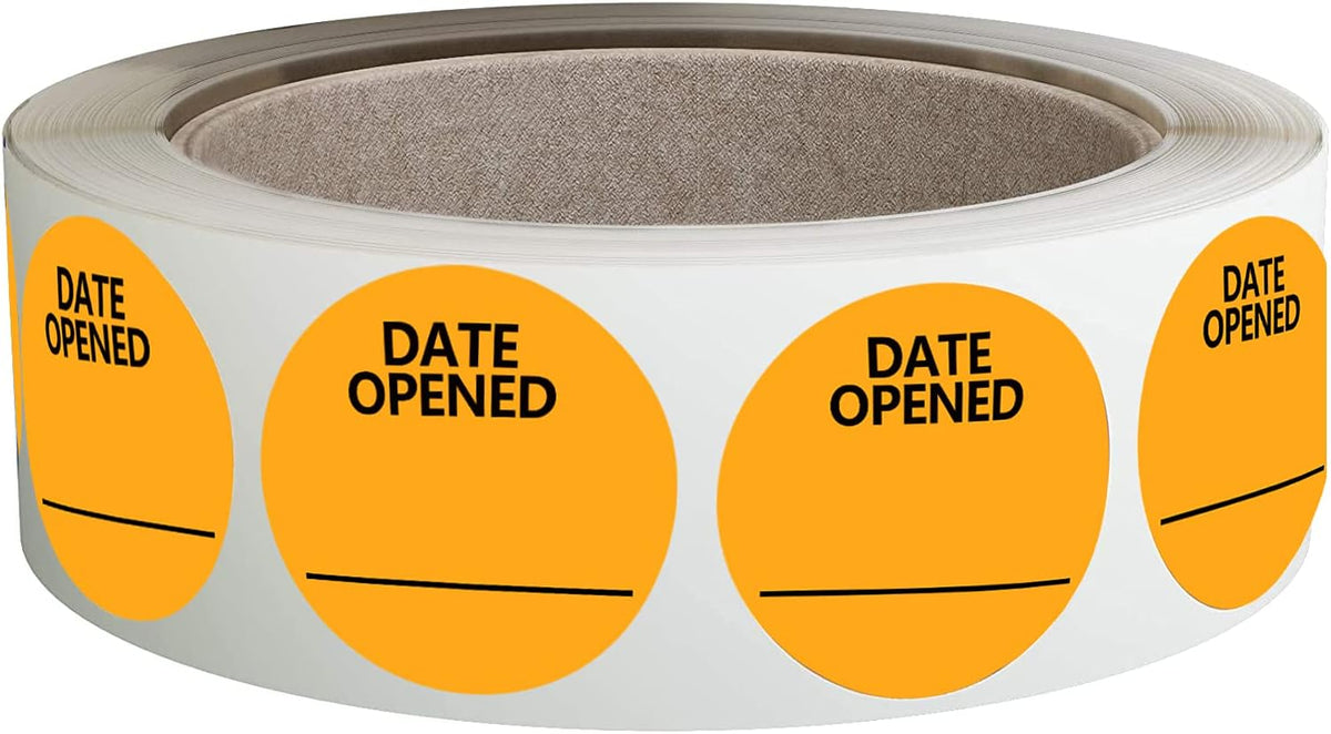 1000 Pcs Date Opened Stickers,1.25 Inches Medication Instruction Labels,Permanent Paper Labels for Food Containers Kitchen Freezer Food Storage Medication Tracking,Roll