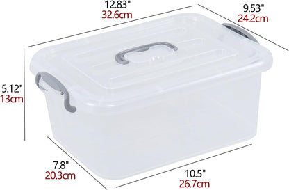 2-Pack Clear Storage Latch Box, Plastic Containers with Lids, 8 L