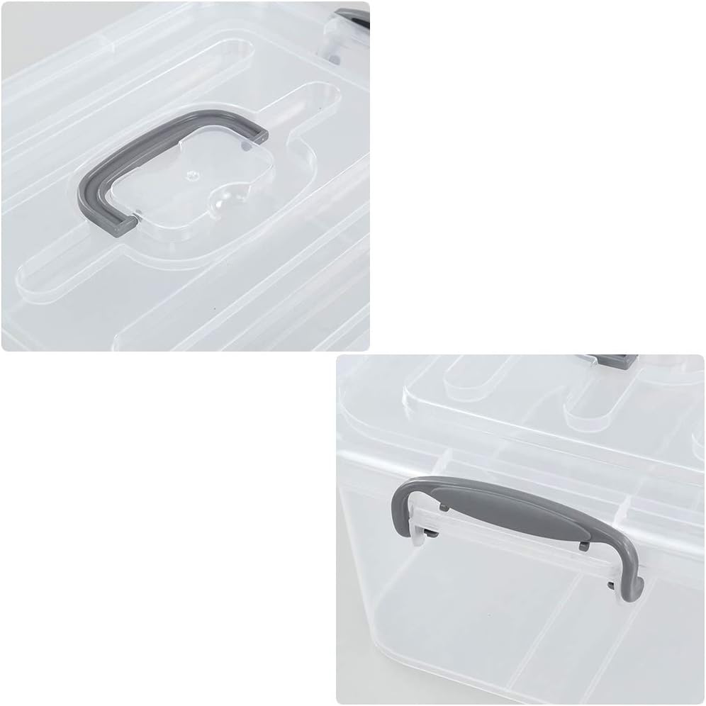 2-Pack Clear Storage Latch Box, Plastic Containers with Lids, 8 L