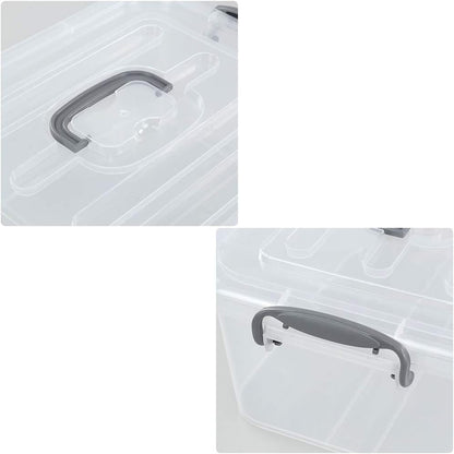 2-Pack Clear Storage Latch Box, Plastic Containers with Lids, 8 L