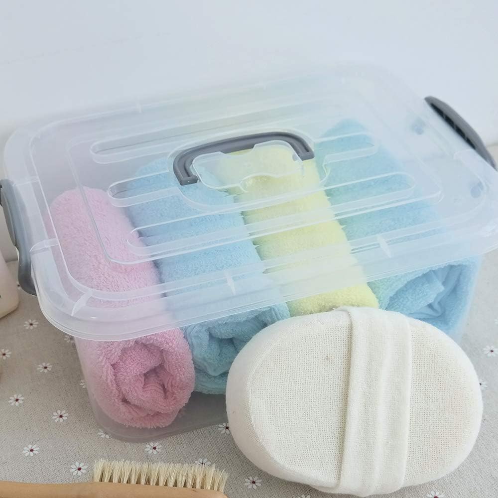2-Pack Clear Storage Latch Box, Plastic Containers with Lids, 8 L