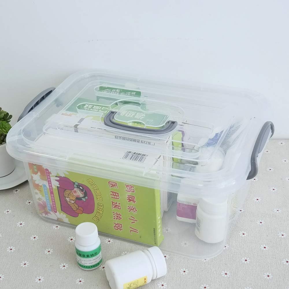2-Pack Clear Storage Latch Box, Plastic Containers with Lids, 8 L