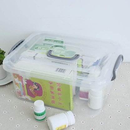 2-Pack Clear Storage Latch Box, Plastic Containers with Lids, 8 L