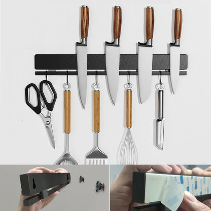 17 Inch Magnetic Knife Strip for Wall with 12 Hooks