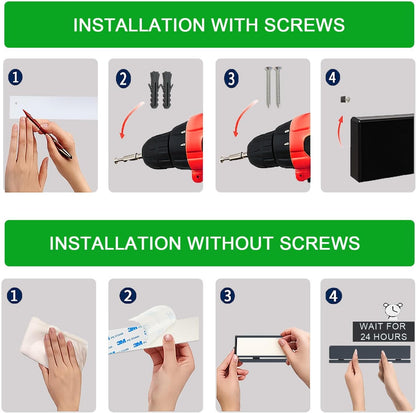 17 Inch Magnetic Knife Strip for Wall with 12 Hooks