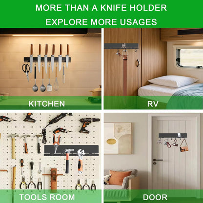 17 Inch Magnetic Knife Strip for Wall with 12 Hooks