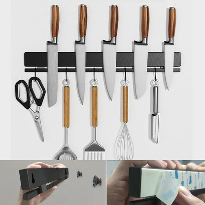 17 Inch Magnetic Knife Strip for Wall with 12 Hooks