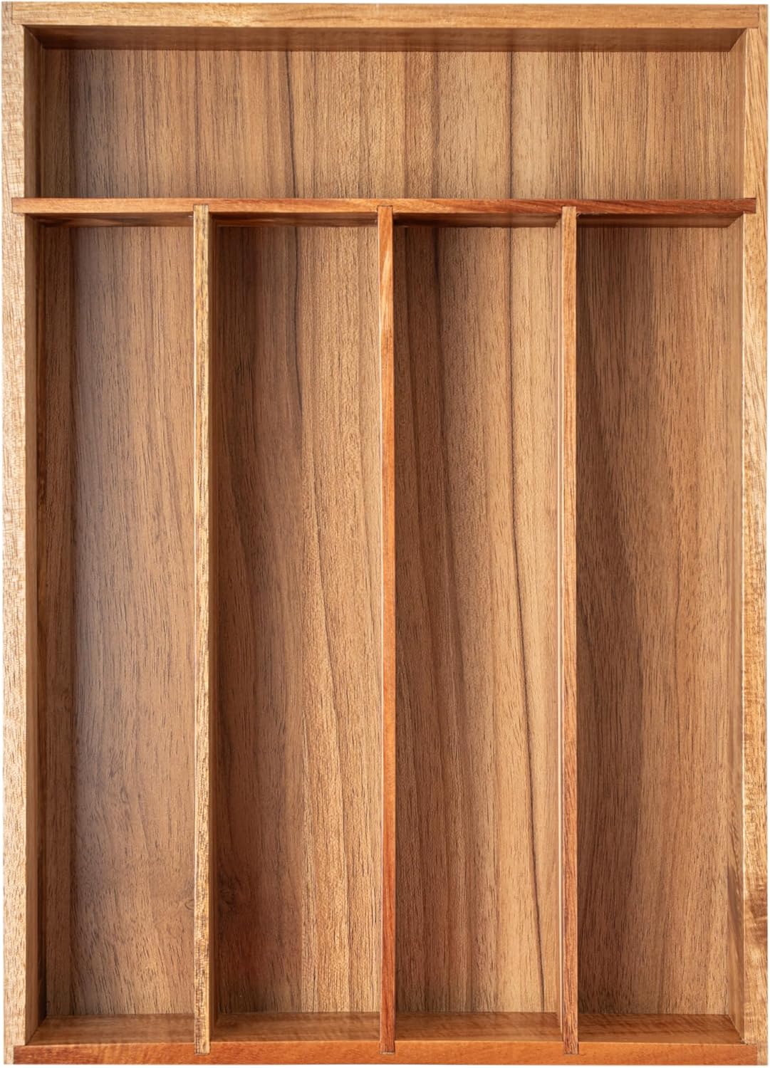 Silverware Organizer Kitchen Drawer Organizer Utensil Organizer Bamboo Silverware Holder Cutlery Organizer in Drawer Flatware Organizer Tray(7 slots, Natural