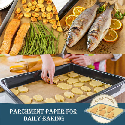 200 Pcs Parchment Paper Sheets, 12 x 16 Inch, Precut Non-Stick Parchment Sheets for Baking, Cooking, Grilling, Air Fryer and Steaming - Unbleached, Fit for Half Sheet Pans