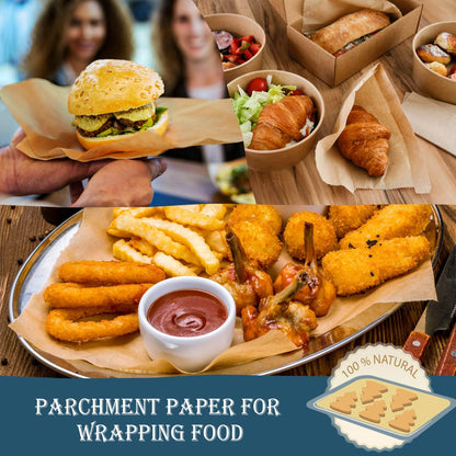 200 Pcs Parchment Paper Sheets, 12 x 16 Inch, Precut Non-Stick Parchment Sheets for Baking, Cooking, Grilling, Air Fryer and Steaming - Unbleached, Fit for Half Sheet Pans