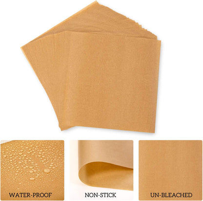 200 Pcs Parchment Paper Sheets, 12 x 16 Inch, Precut Non-Stick Parchment Sheets for Baking, Cooking, Grilling, Air Fryer and Steaming - Unbleached, Fit for Half Sheet Pans