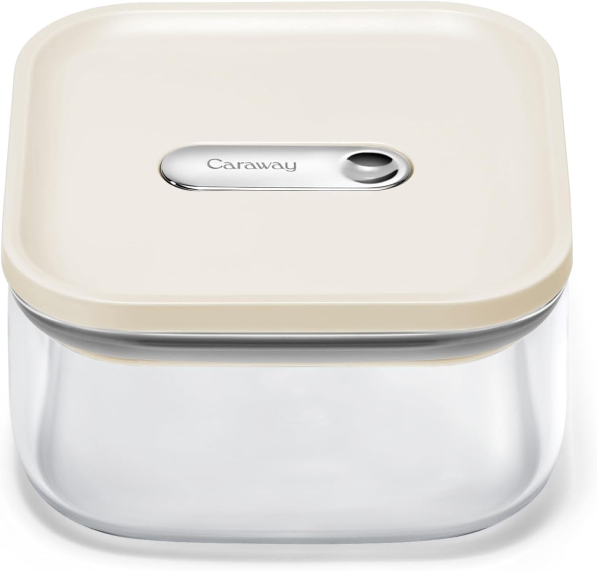 4 qt Glass Airtight Food Storage Container with Lid | Non-Toxic, BPA-Free Kitchen Storage Container, Stackable, Space-Saving Airtight Container for Dry Goods and More, Cream