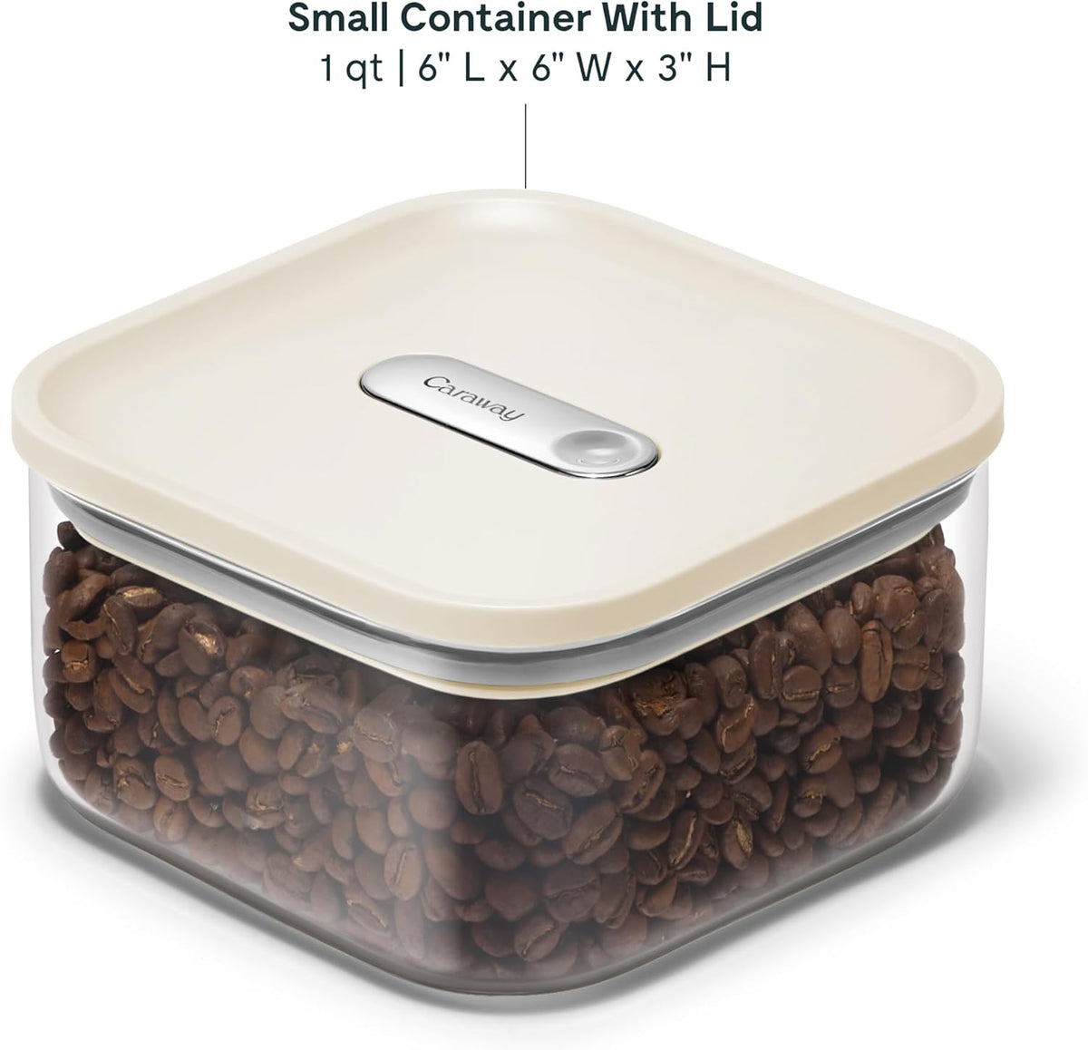 4 qt Glass Airtight Food Storage Container with Lid | Non-Toxic, BPA-Free Kitchen Storage Container, Stackable, Space-Saving Airtight Container for Dry Goods and More, Cream