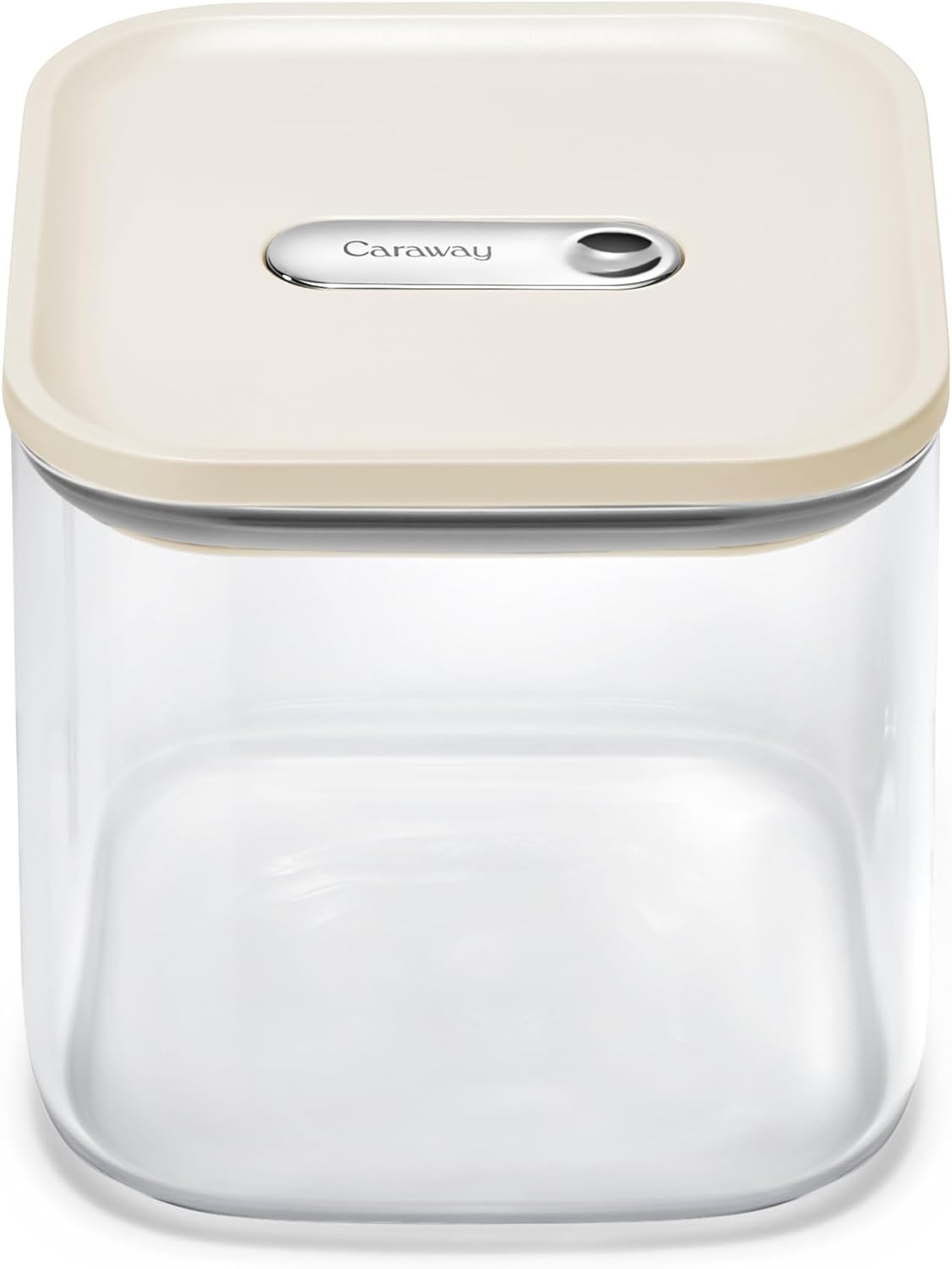4 qt Glass Airtight Food Storage Container with Lid | Non-Toxic, BPA-Free Kitchen Storage Container, Stackable, Space-Saving Airtight Container for Dry Goods and More, Cream