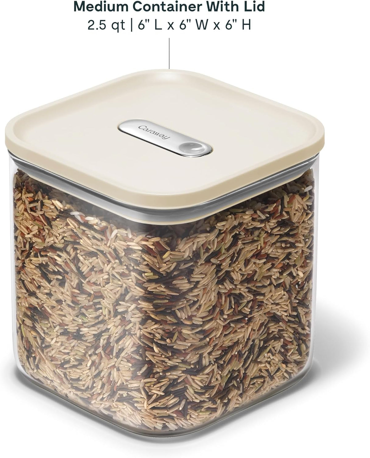 4 qt Glass Airtight Food Storage Container with Lid | Non-Toxic, BPA-Free Kitchen Storage Container, Stackable, Space-Saving Airtight Container for Dry Goods and More, Cream