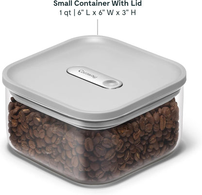 4 qt Glass Airtight Food Storage Container with Lid | Non-Toxic, BPA-Free Kitchen Storage Container, Stackable, Space-Saving Airtight Container for Dry Goods and More, Cream