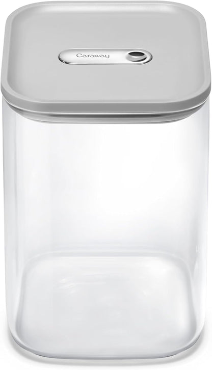 4 qt Glass Airtight Food Storage Container with Lid | Non-Toxic, BPA-Free Kitchen Storage Container, Stackable, Space-Saving Airtight Container for Dry Goods and More, Cream