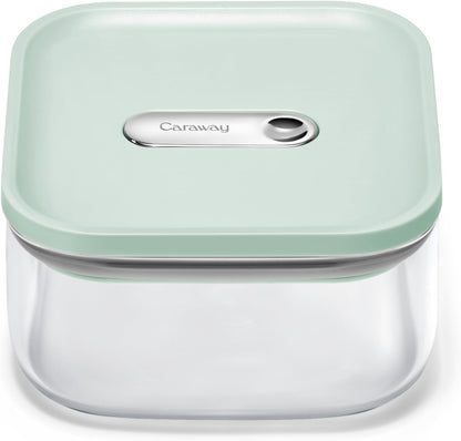 4 qt Glass Airtight Food Storage Container with Lid | Non-Toxic, BPA-Free Kitchen Storage Container, Stackable, Space-Saving Airtight Container for Dry Goods and More, Cream