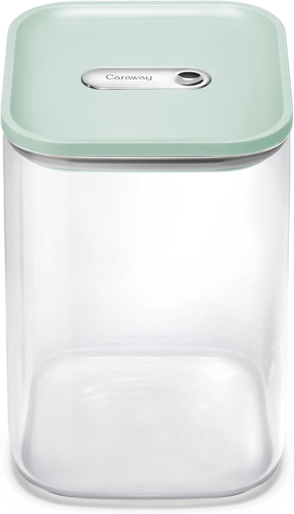 4 qt Glass Airtight Food Storage Container with Lid | Non-Toxic, BPA-Free Kitchen Storage Container, Stackable, Space-Saving Airtight Container for Dry Goods and More, Cream