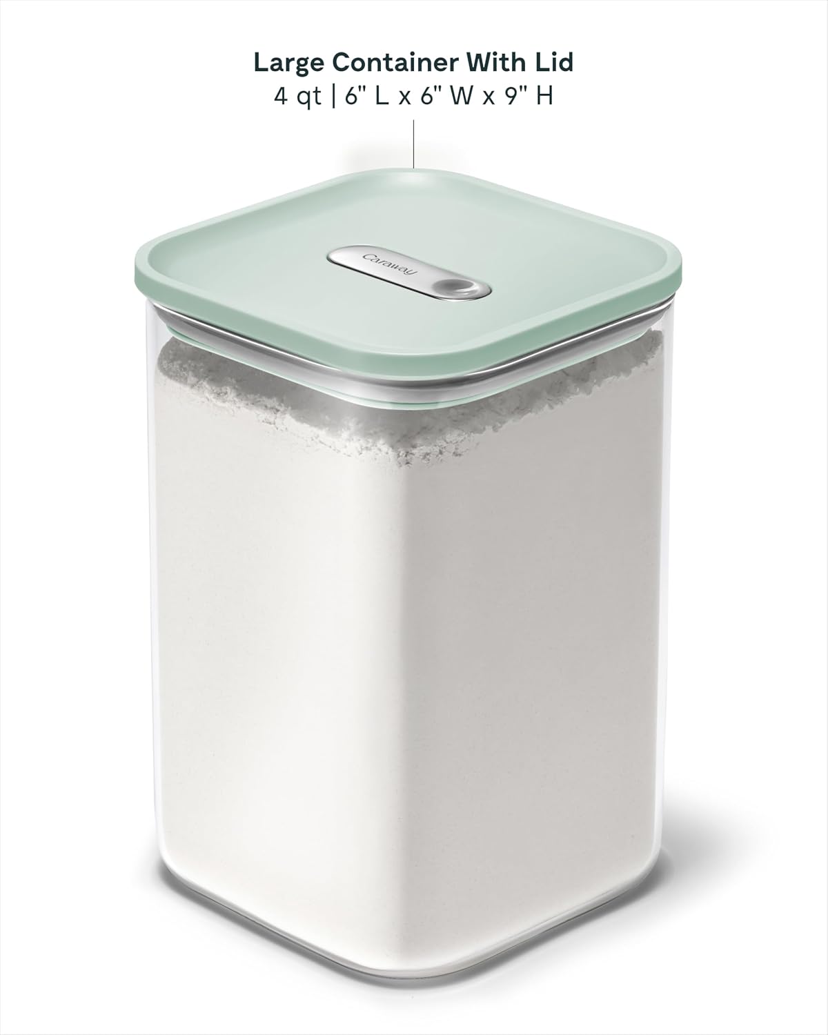 4 qt Glass Airtight Food Storage Container with Lid | Non-Toxic, BPA-Free Kitchen Storage Container, Stackable, Space-Saving Airtight Container for Dry Goods and More, Cream