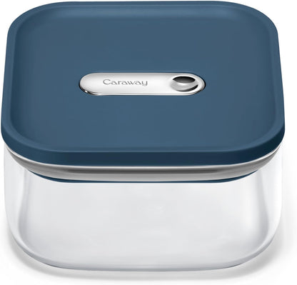 4 qt Glass Airtight Food Storage Container with Lid | Non-Toxic, BPA-Free Kitchen Storage Container, Stackable, Space-Saving Airtight Container for Dry Goods and More, Cream