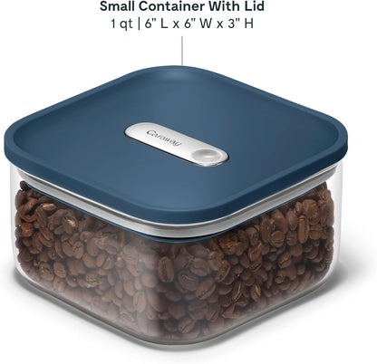 4 qt Glass Airtight Food Storage Container with Lid | Non-Toxic, BPA-Free Kitchen Storage Container, Stackable, Space-Saving Airtight Container for Dry Goods and More, Cream