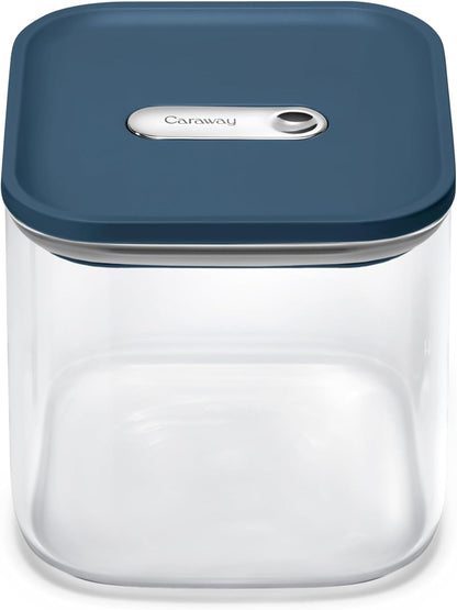 4 qt Glass Airtight Food Storage Container with Lid | Non-Toxic, BPA-Free Kitchen Storage Container, Stackable, Space-Saving Airtight Container for Dry Goods and More, Cream