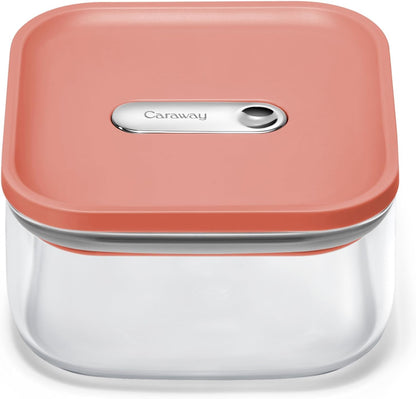 4 qt Glass Airtight Food Storage Container with Lid | Non-Toxic, BPA-Free Kitchen Storage Container, Stackable, Space-Saving Airtight Container for Dry Goods and More, Cream