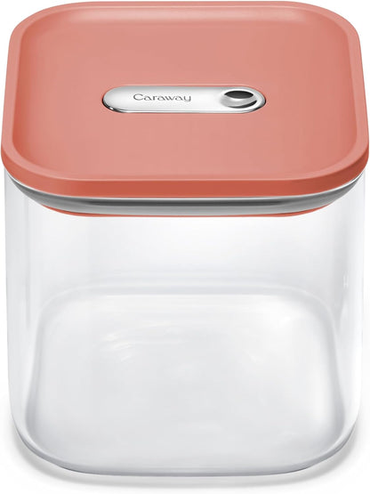 4 qt Glass Airtight Food Storage Container with Lid | Non-Toxic, BPA-Free Kitchen Storage Container, Stackable, Space-Saving Airtight Container for Dry Goods and More, Cream