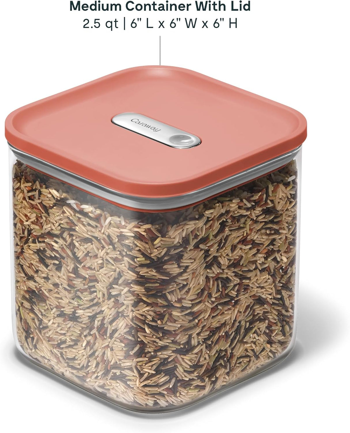 4 qt Glass Airtight Food Storage Container with Lid | Non-Toxic, BPA-Free Kitchen Storage Container, Stackable, Space-Saving Airtight Container for Dry Goods and More, Cream