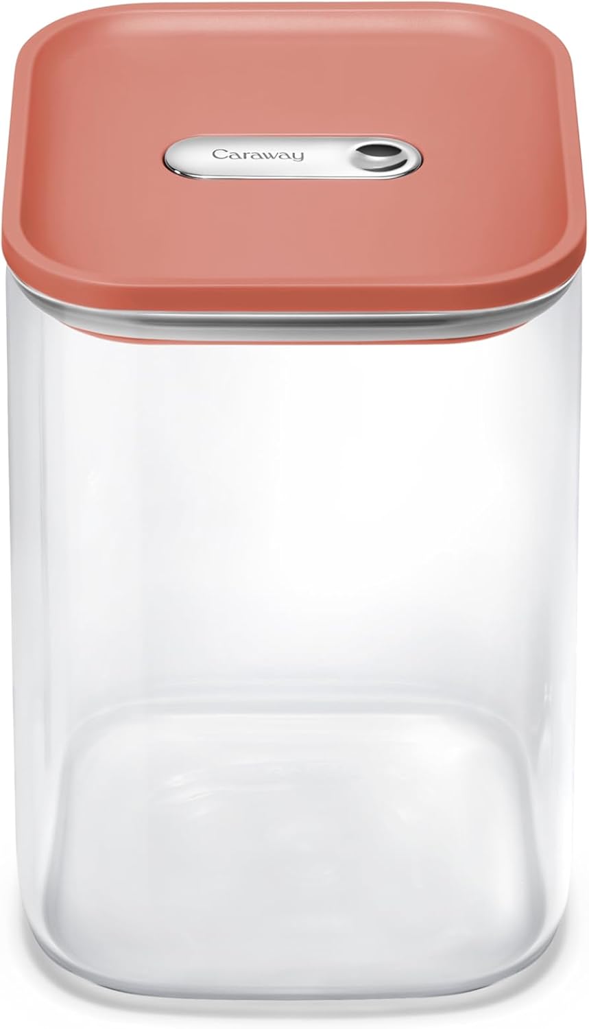 4 qt Glass Airtight Food Storage Container with Lid | Non-Toxic, BPA-Free Kitchen Storage Container, Stackable, Space-Saving Airtight Container for Dry Goods and More, Cream