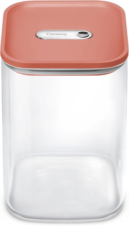 4 qt Glass Airtight Food Storage Container with Lid | Non-Toxic, BPA-Free Kitchen Storage Container, Stackable, Space-Saving Airtight Container for Dry Goods and More, Cream